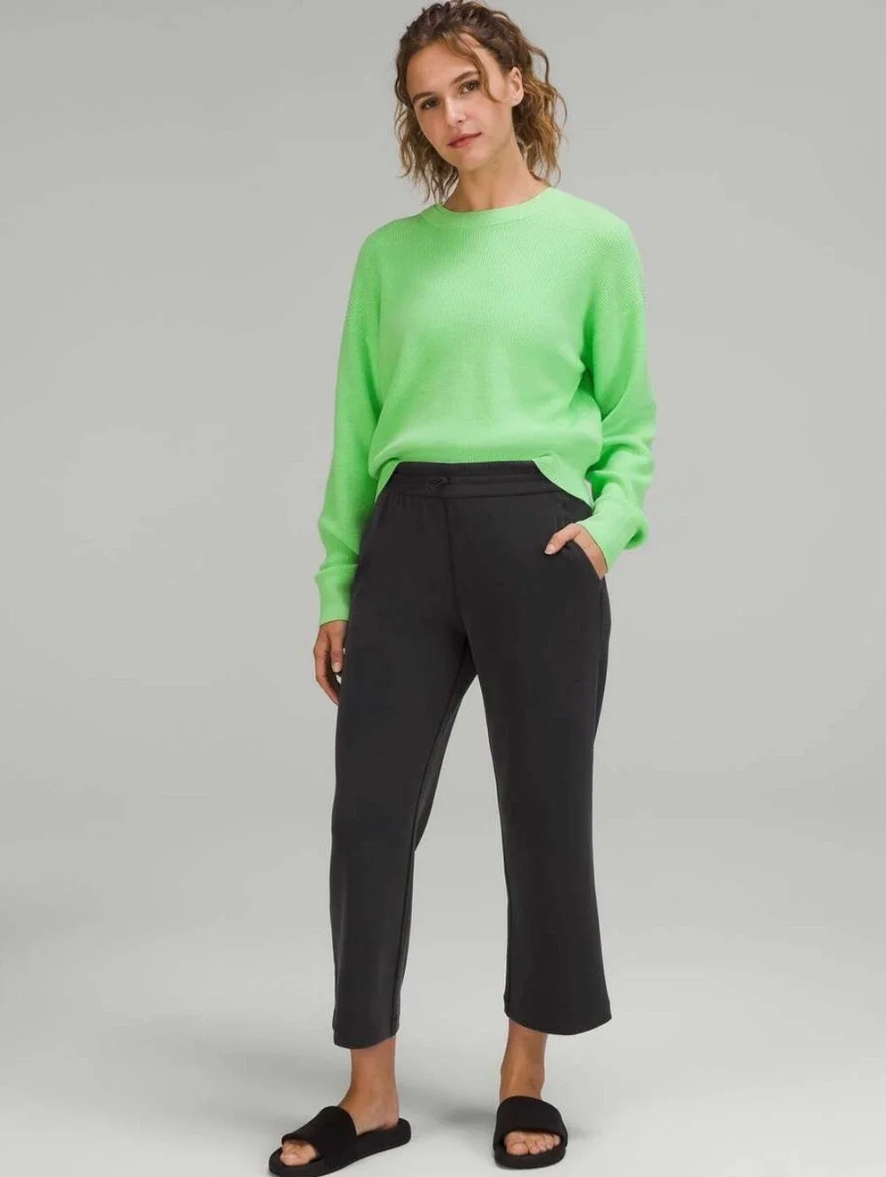Lululemon Softstreme High-Rise Straight-Leg Cropped Pant Black Athleisure Lounge